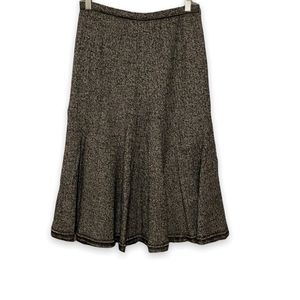 Elie Tahari Gray Wool Blend MIDI Skirt